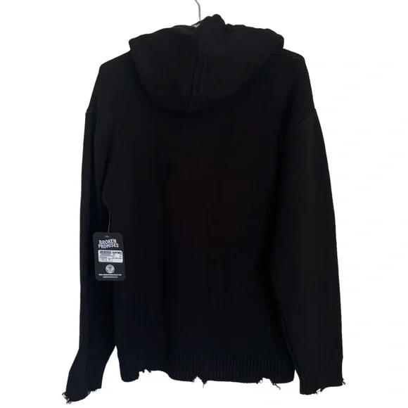 Broken Promises NWT Hoodie Graveyard Knit Sweater Top - Picture 3 of 13